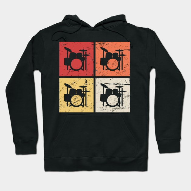 Retro Vintage Drum Kits | Percussion Hoodie by MeatMan